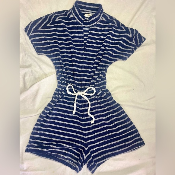 Marine Layer Terrycloth Navy / White Striped Romper! - Picture 5 of 10